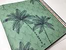Zöld minimál pálmafa mintás design tapéta geometrikus alapon
