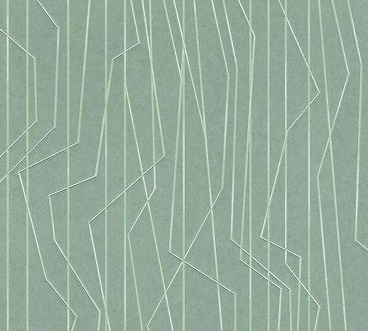 Zöld modern tapéta csíkos geometriai mintával