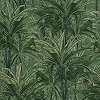 Zöld mosható felületű trópusi mintás vlies tapéta