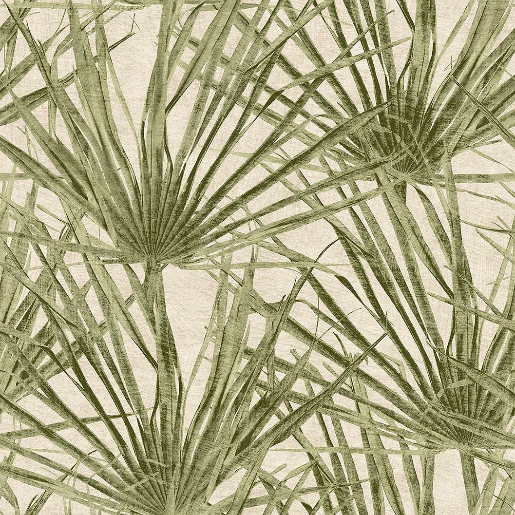 Zöld pálmalevél mintás dekor tapéta