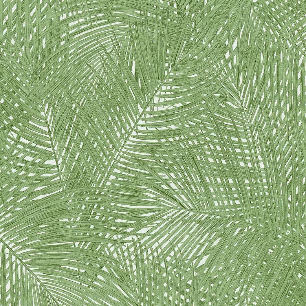 Zöld pálmalevél mintás mosható felületű vlies vinyl tapéta