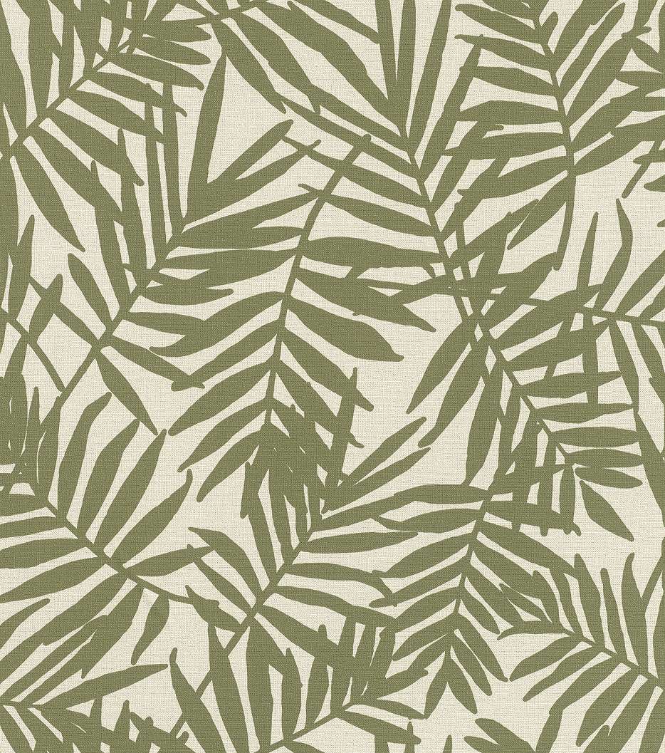 Zöld pálmalevél mintás vlies dekor tapéta