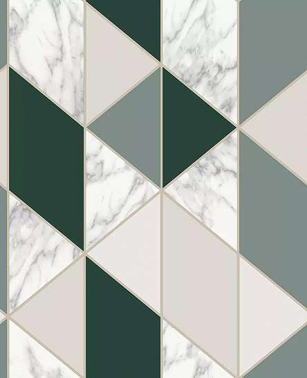Zöld rombusz geometrikus mintás tapéta