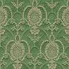 Zöld színű barokk mintás vlies tapéta klasszikus stílusban