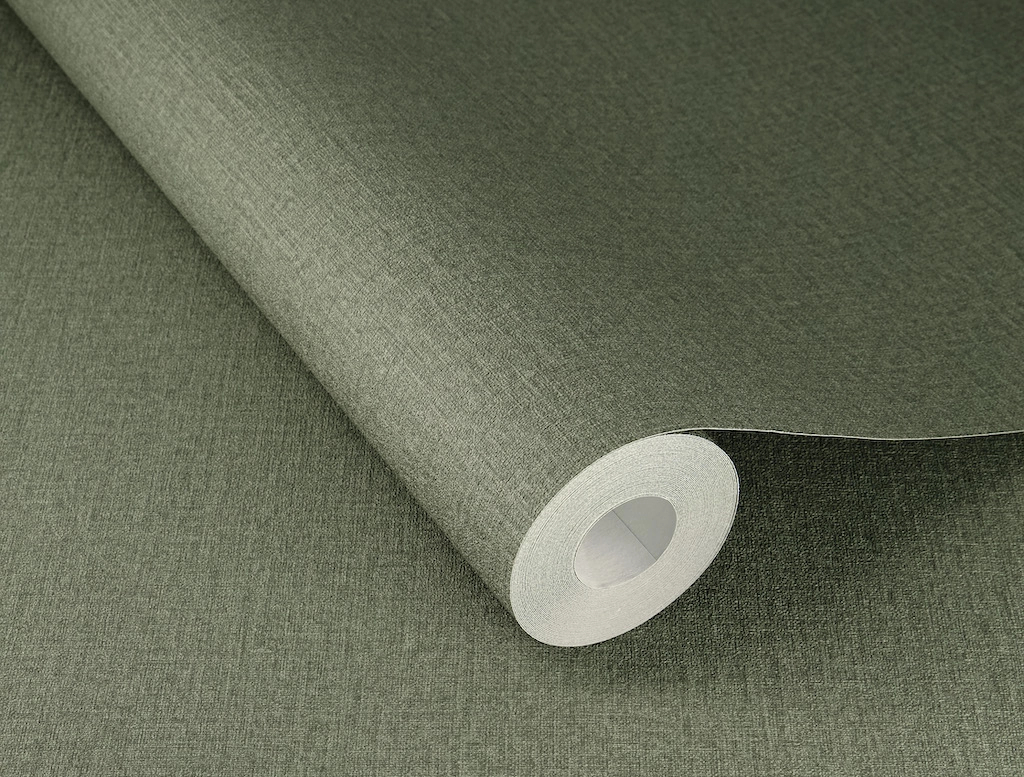 Zöld tapéta textilhatású mintával vinyl mosható