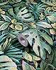 Zöld trópusi botanikus mintás vinyl mosható design tapéta