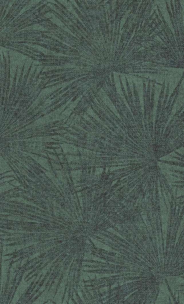 Zöld trópusi levél mintás tapéta modern enteriőrbe