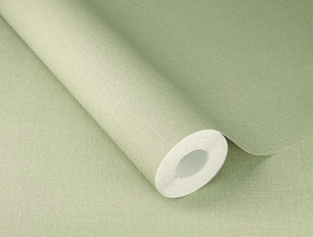 Zöld vinyl dekor tapéta textil mintával