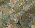 Zöld vinyl tapéta trópusi leveles mintával