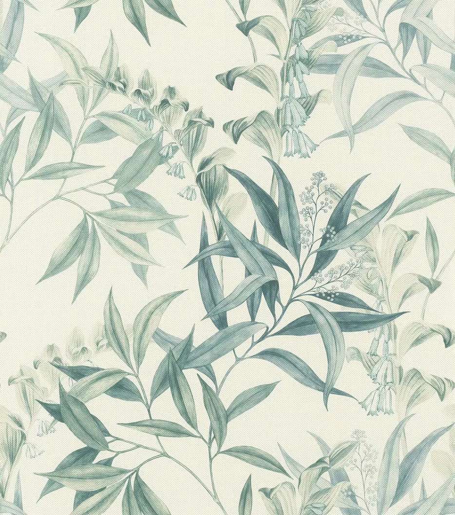 Zöld virágzó faág mintás vlies dekor tapéta