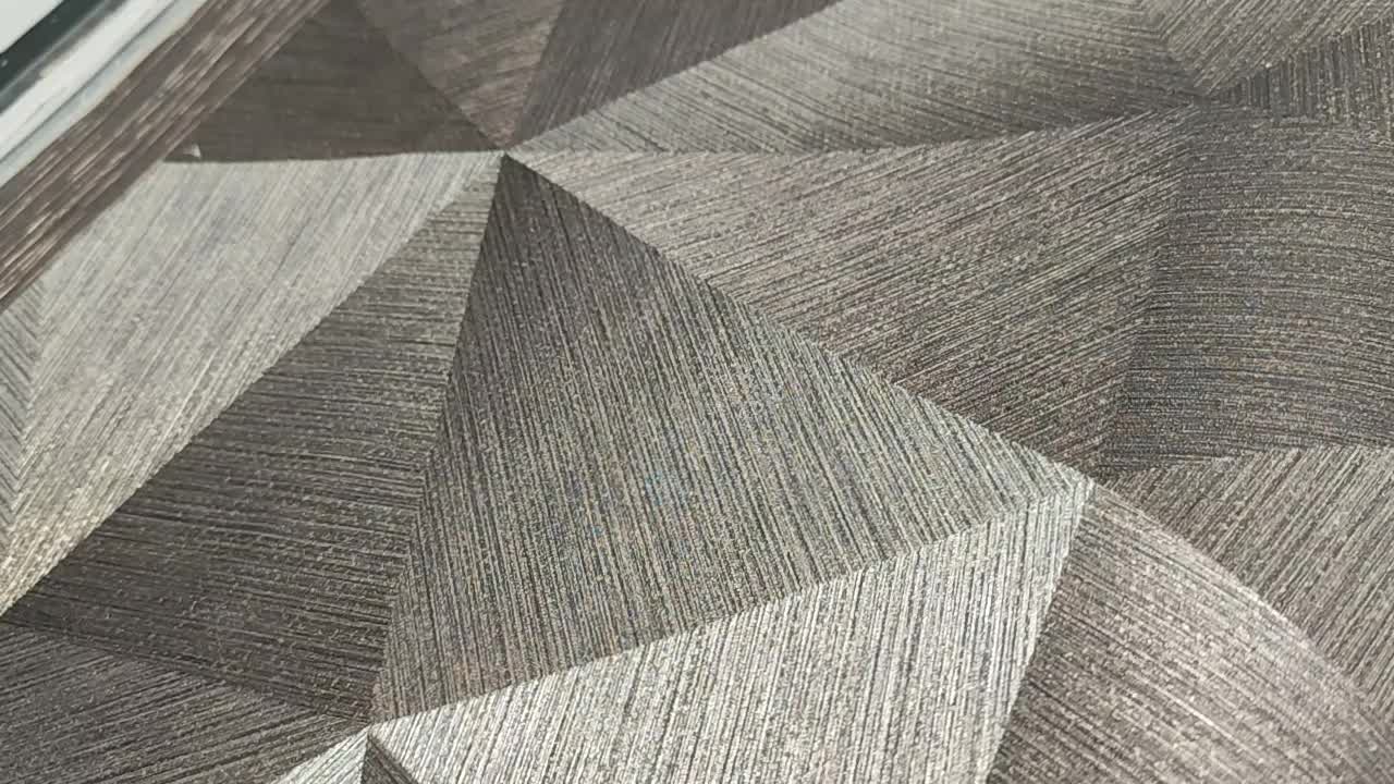 3D tapéta modern 3d hatású geometriai mintával antracit színben