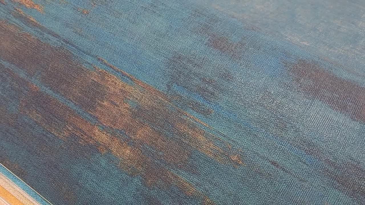 Türkiz arany koptatott hatású prémium vinyl mosható design tapéta