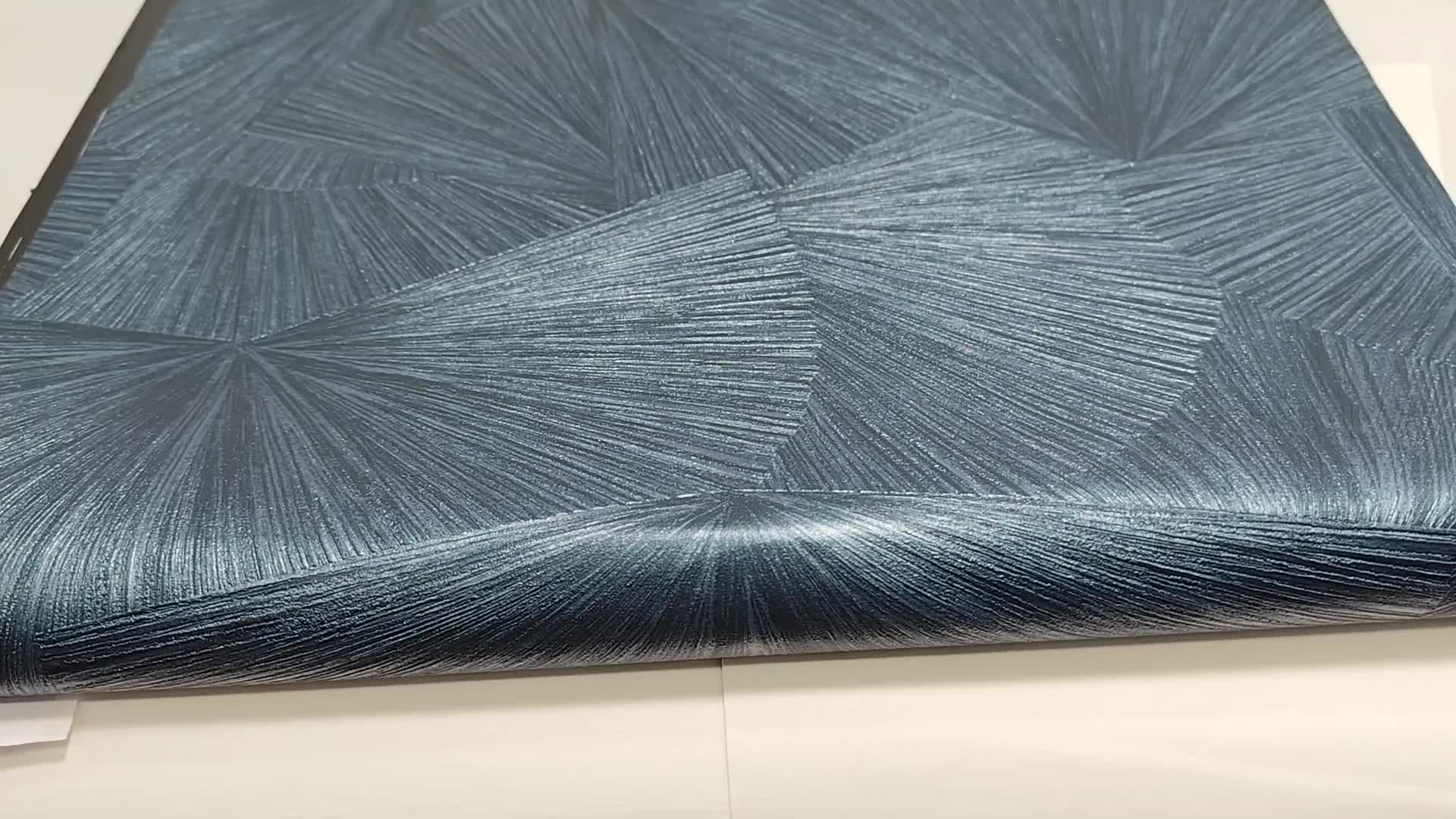 Türkiz design tapéta modern legyező hatású geometrikus mintával