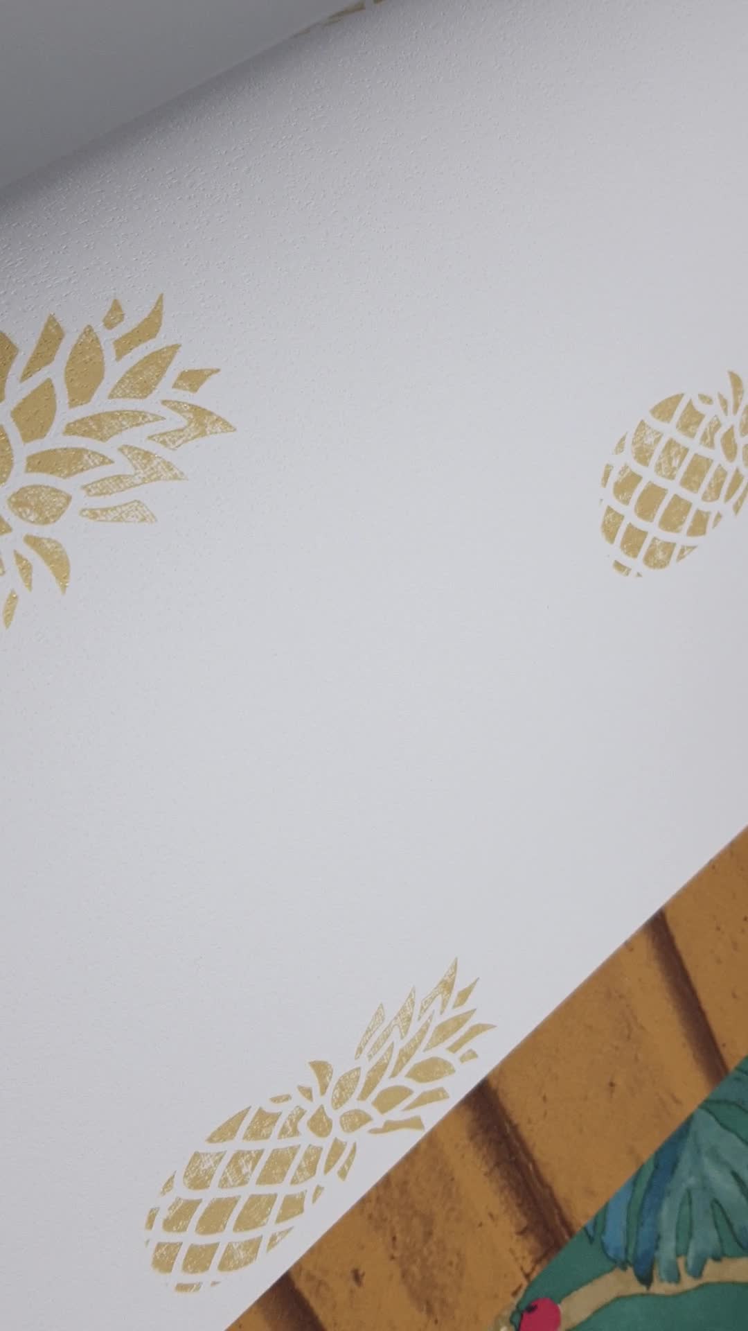 Arany ananász mintás vlies design tapéta