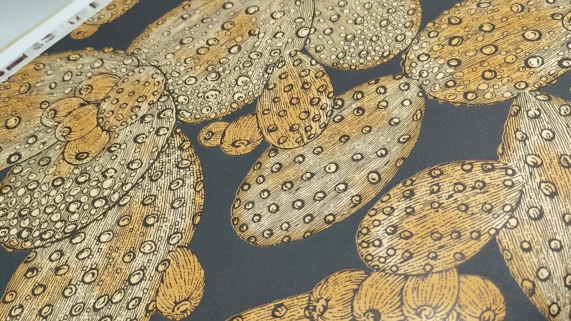 Modern design vlies tapéta kaktusz mintával barna színben