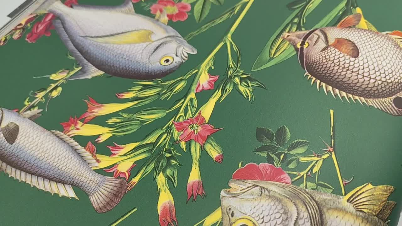 Zöld hal mintás design tapéta