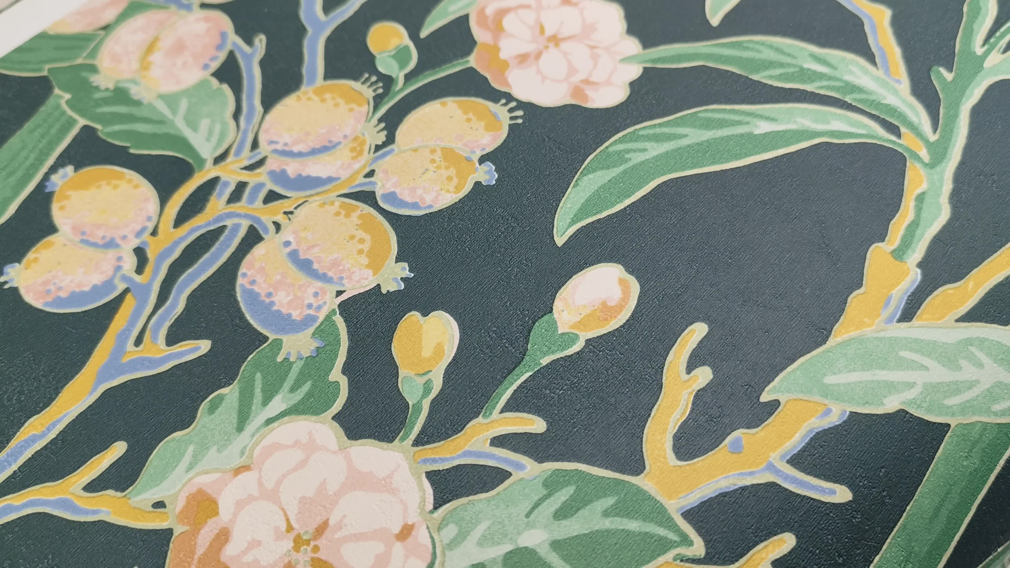 Trópusi virág és levélmintás casadeco design tapéta