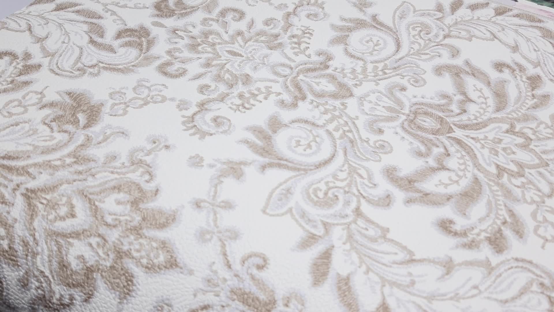 Damaszt mintás beige dekor tapéta