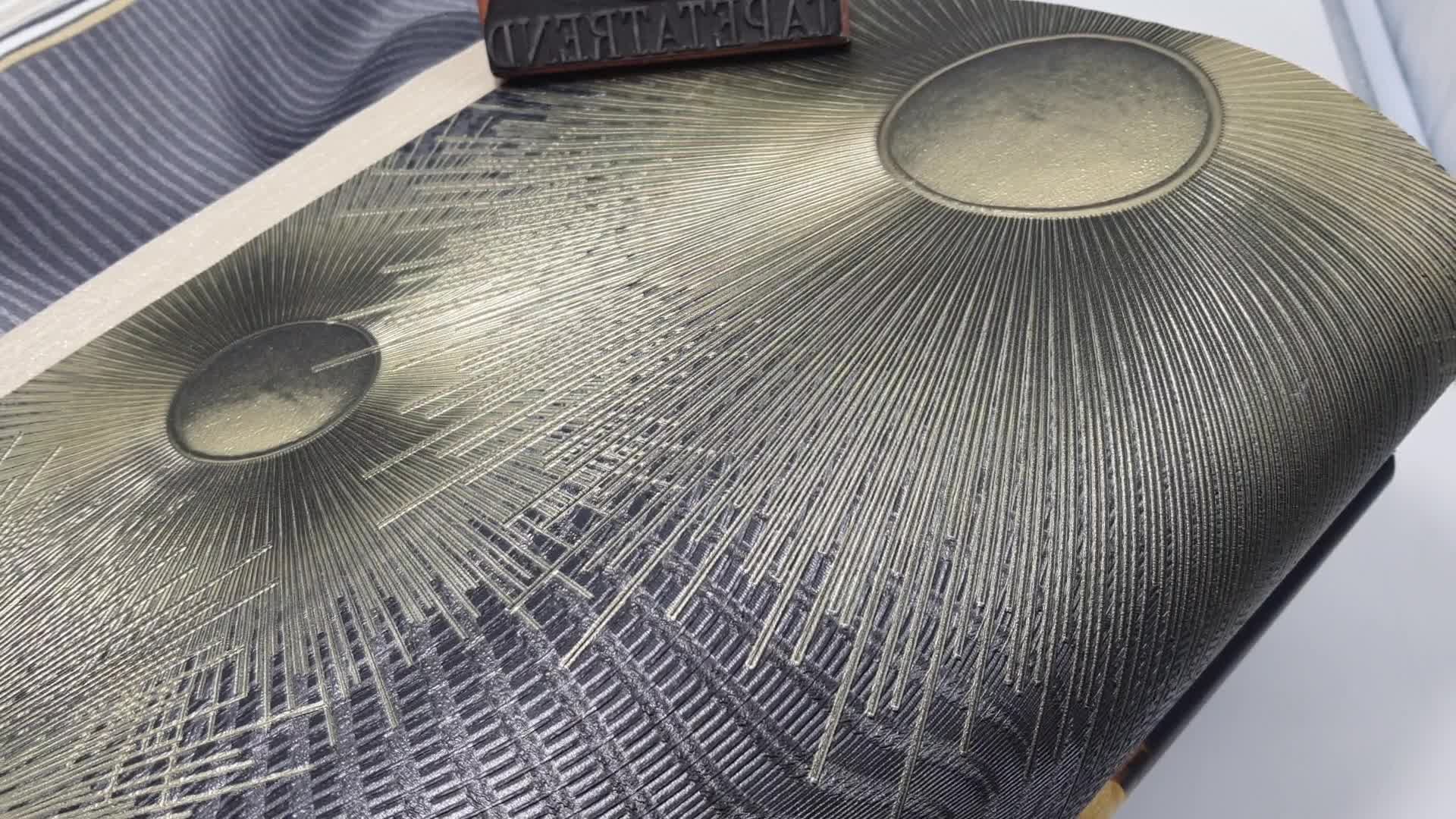 Fekete arany kör mintás design tapéta metál fénnyel