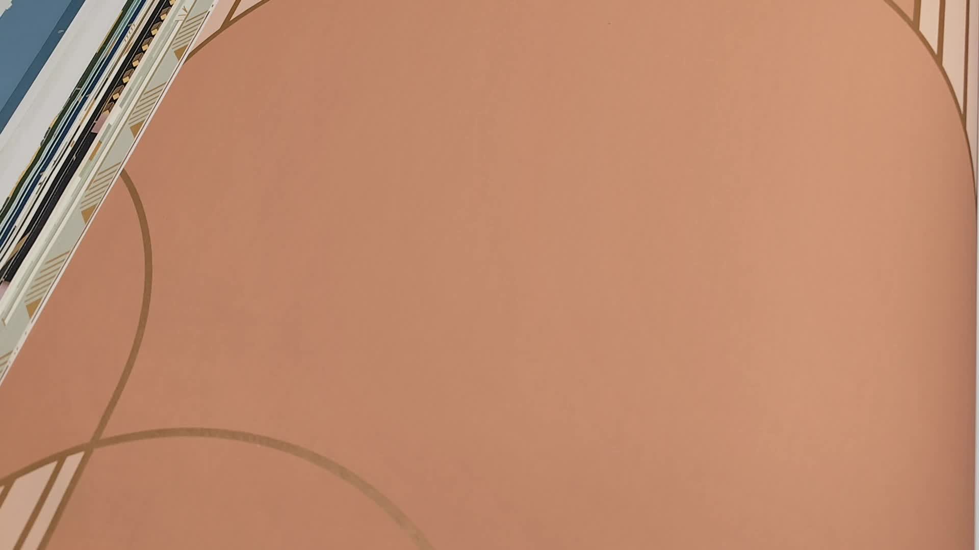 Art deco tapéta barack arany színben nagyléptékű geometrikus mintával