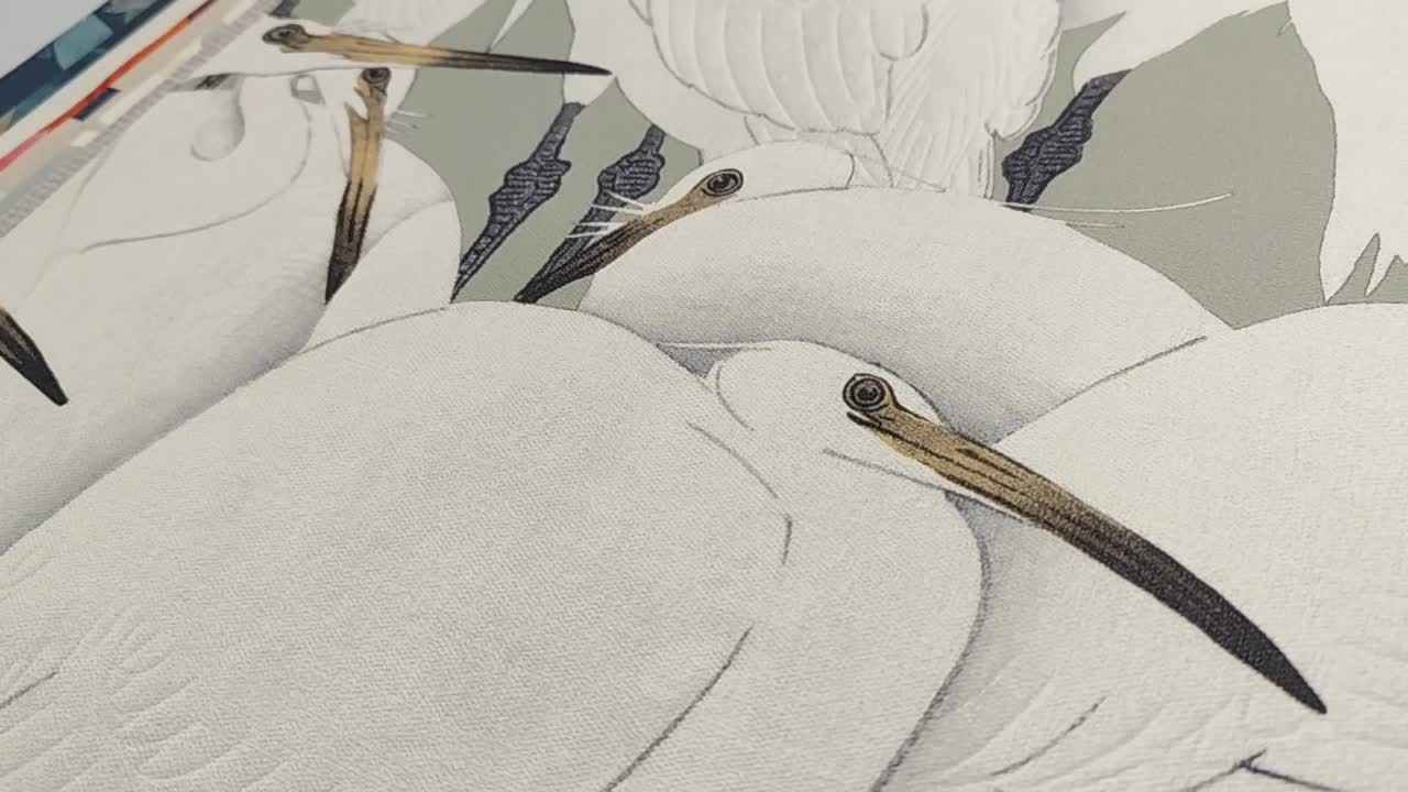 Keleties hangulatú daru madár mintás design tapéta