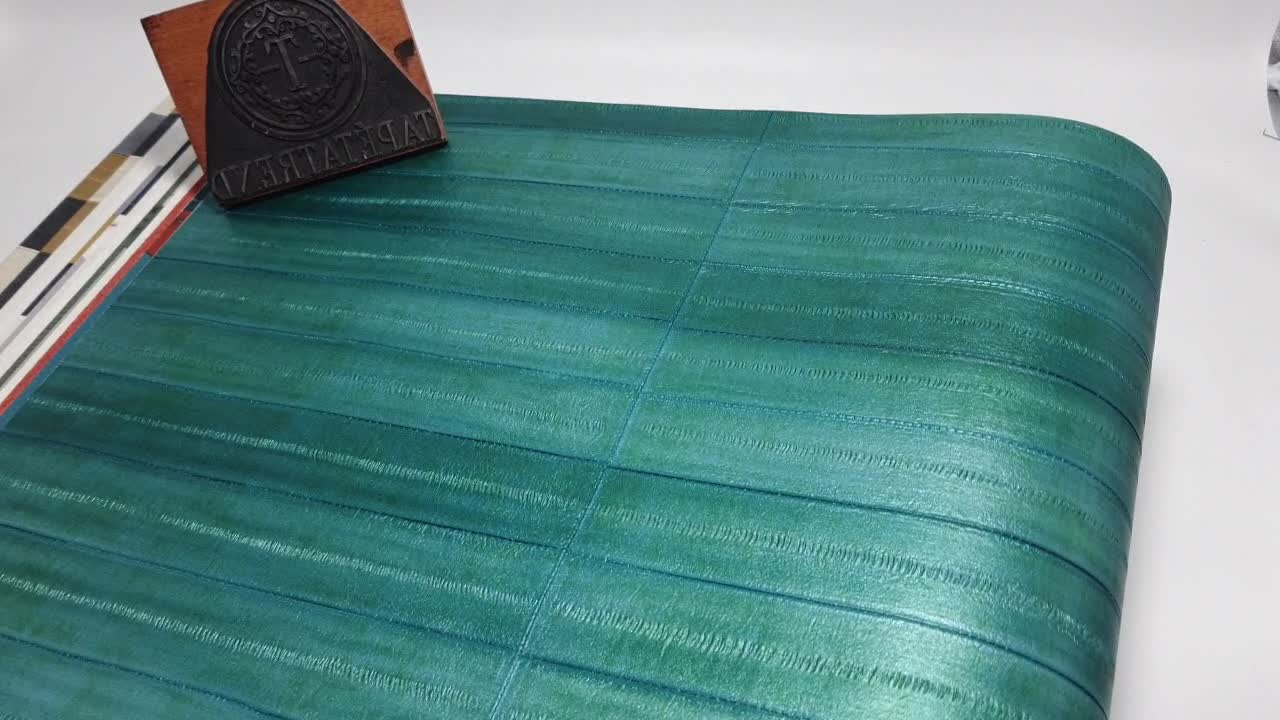 Türkiz bőrhatású vlies design tapéta