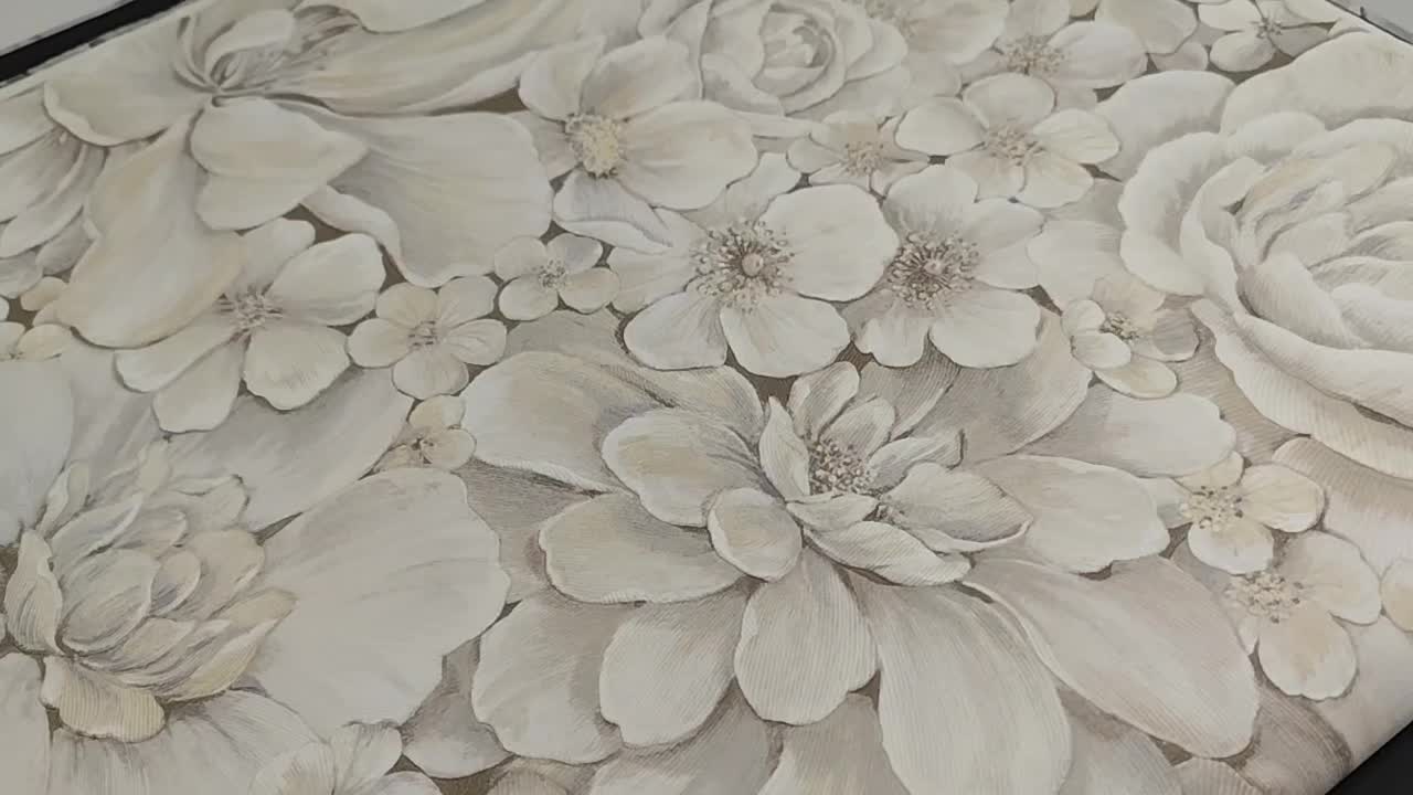 Barna virágmintás vlies design tapéta mosható