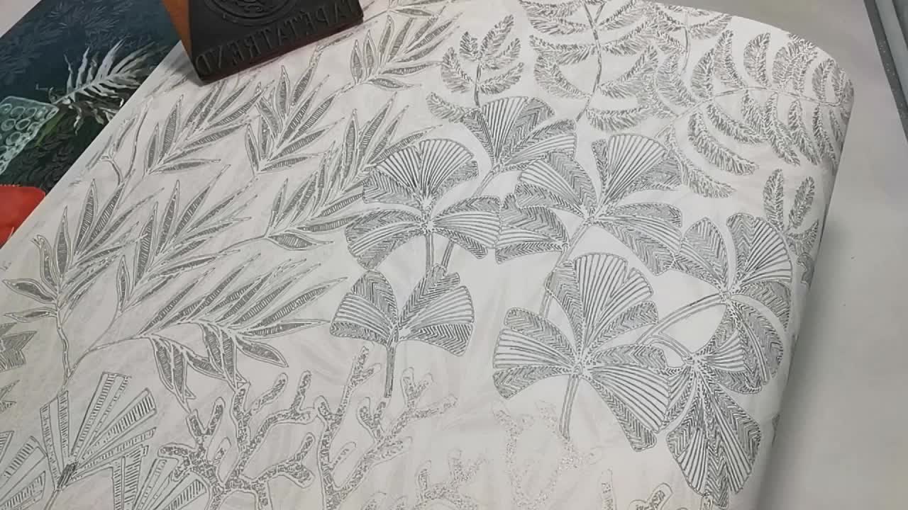 Casadeco design tapéta krém tengeri botanikus mintával