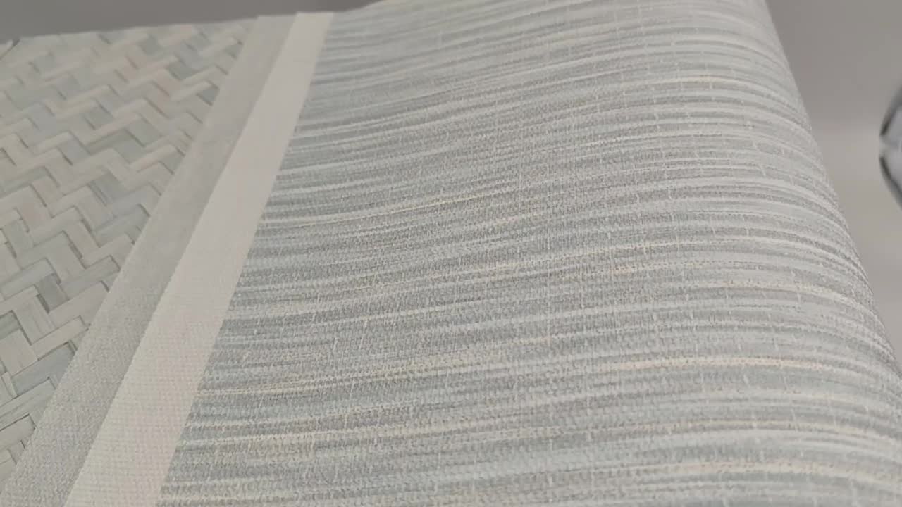 Halványkék design tapéta raffia szőtt hatással mosható