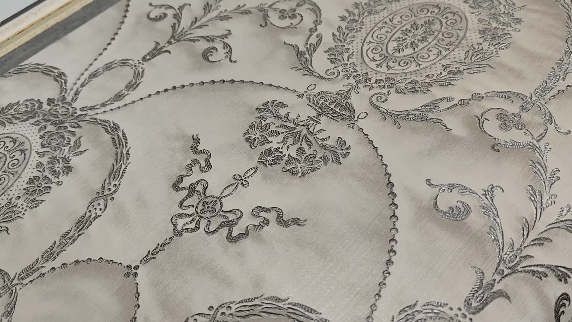 Barna barokk mintás klasszikus dekor tapéta