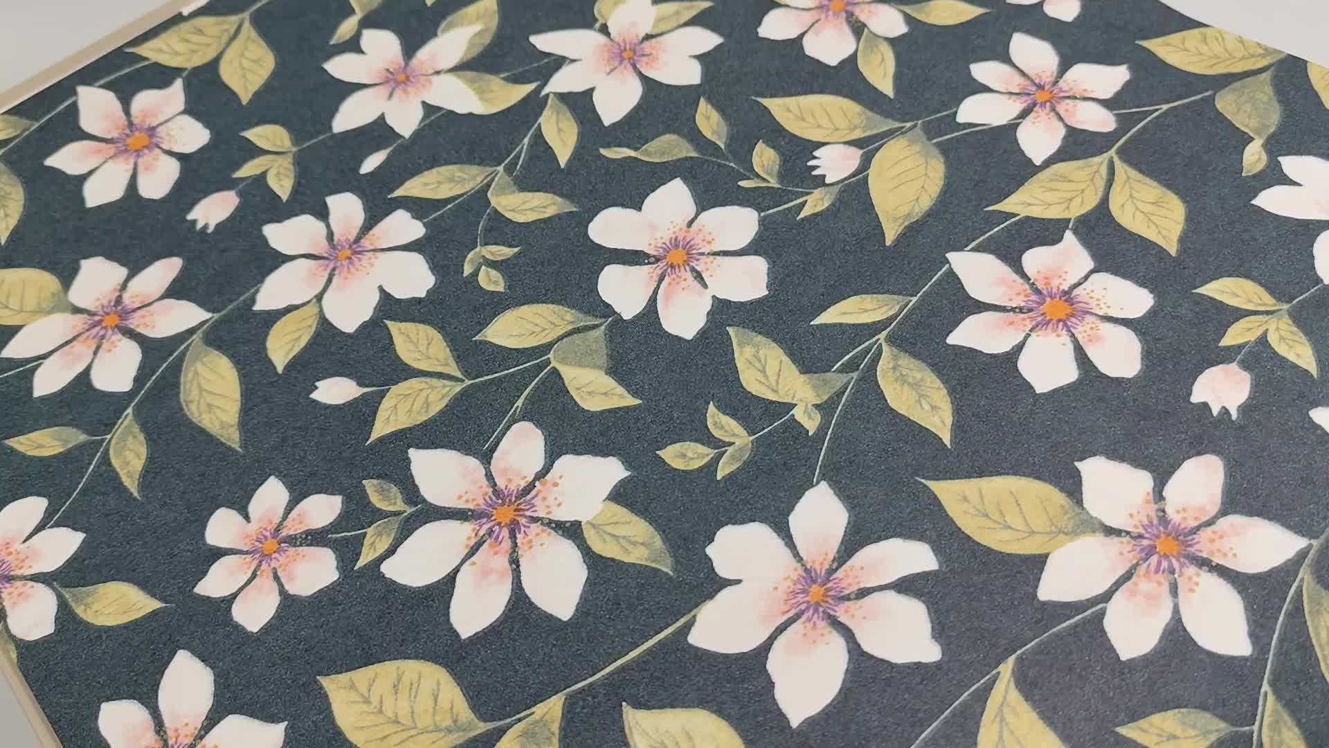 Antracit rózsaszín akvarell virágmintás casadco design tapéta