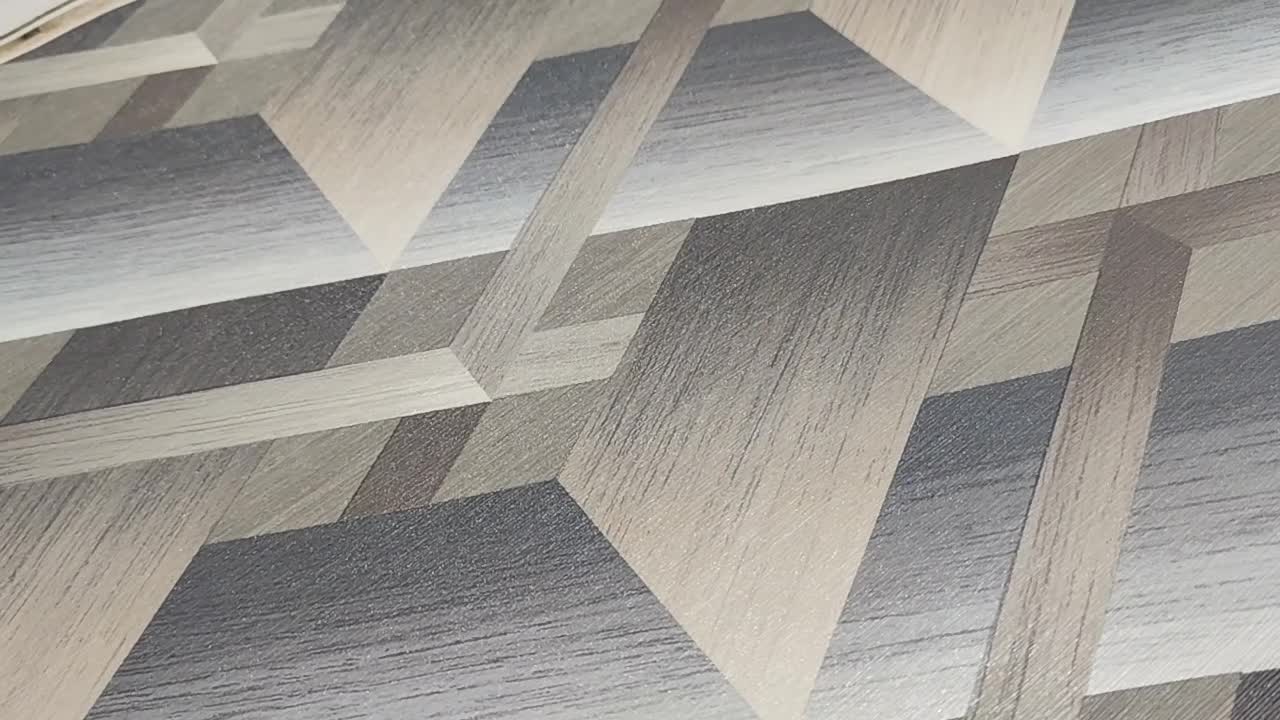 3D hatású design tapéta szürke geometriai mintával