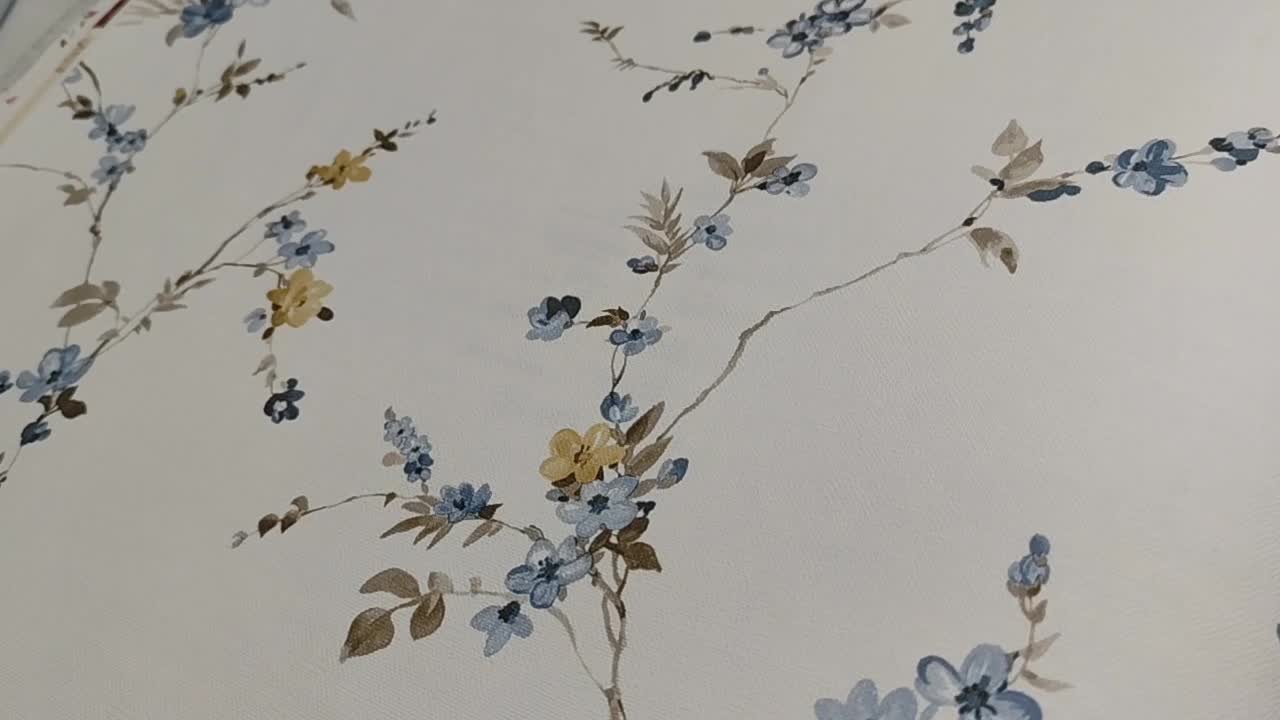 Kék provance virágmintás design tapéta