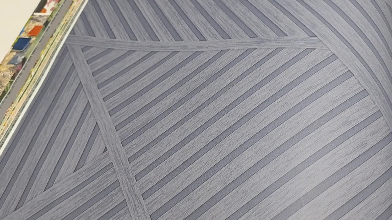 Letisztult fahatású kék színű geometria mintás design tapéta