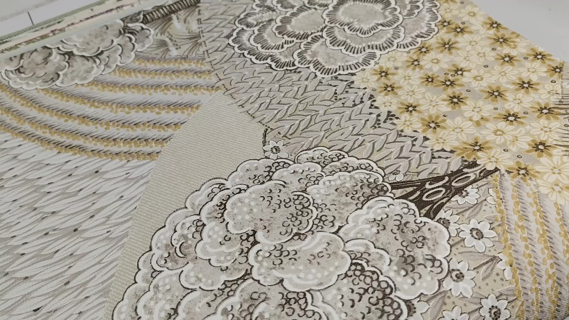 Olasz design tapéta rajzolt stílusú tájkép mintával barnás színvilágban