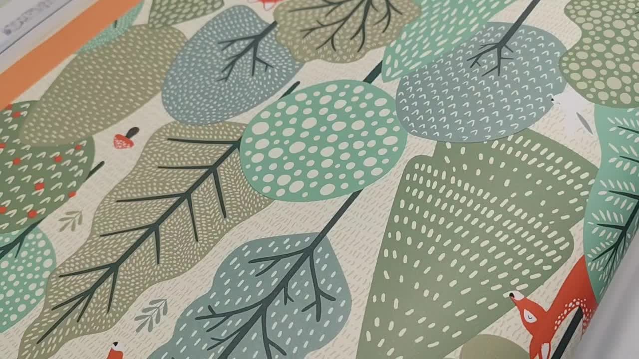 Zöld erdei állat mintás vlies gyerektapéta