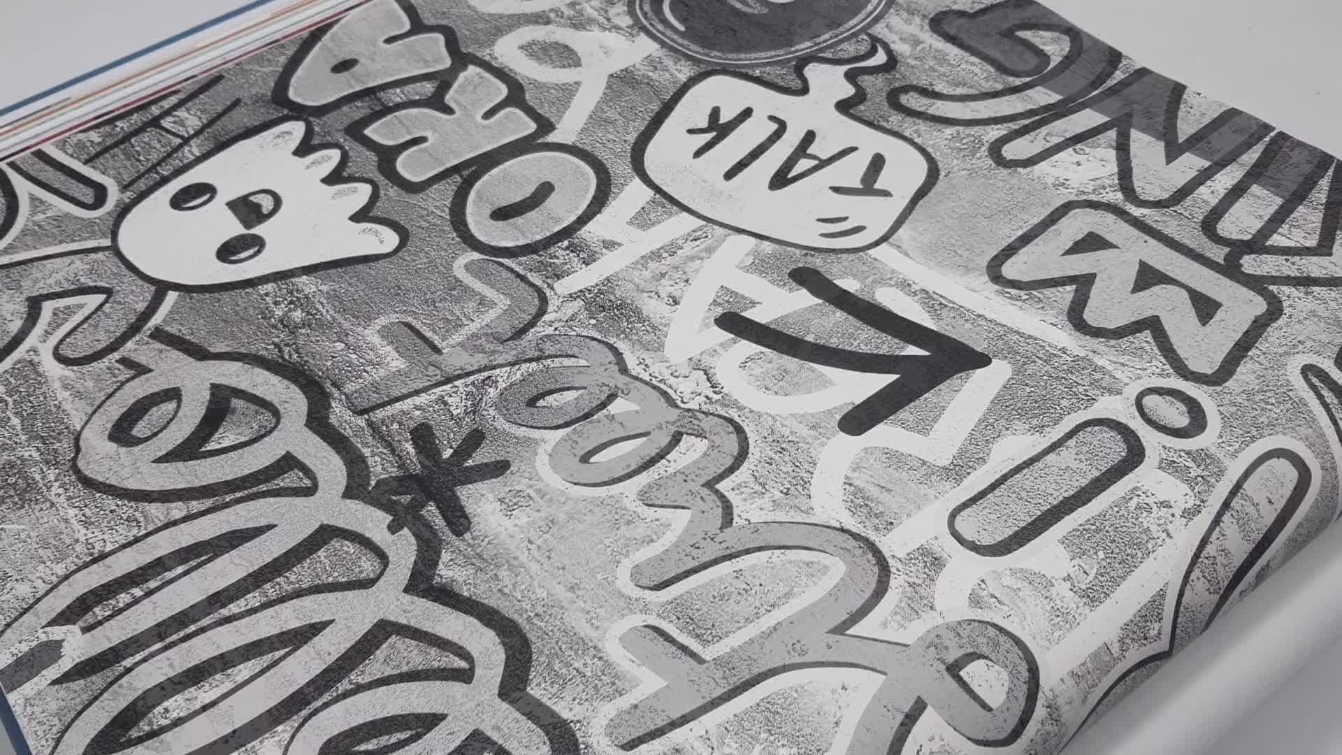 Graffiti mintás mosható kamasz szobai design tapéta