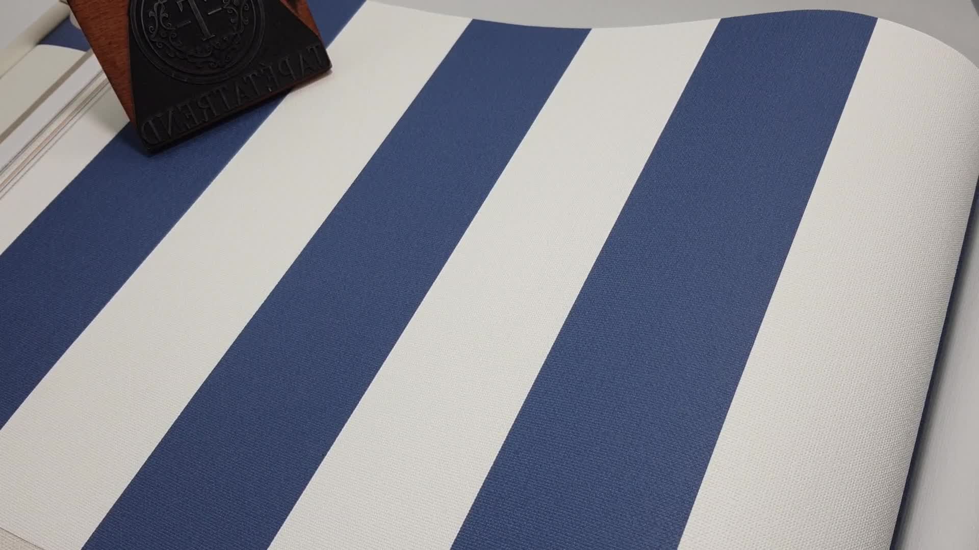 Kék csíkos mintás vlies francia dsign tapéta
