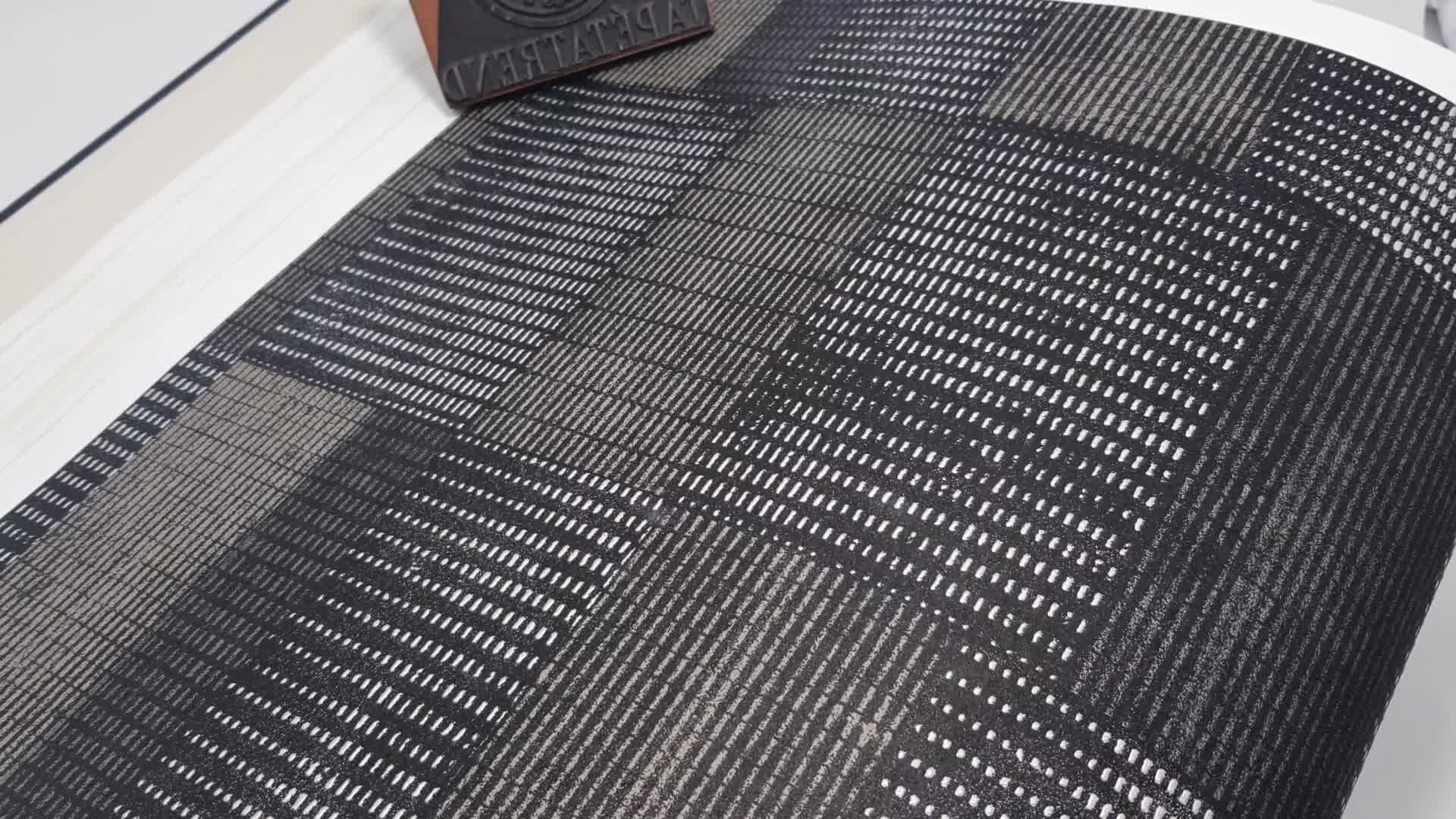 Modern dekor tapéta absztrakt antracit strukturált geometrikus mintával