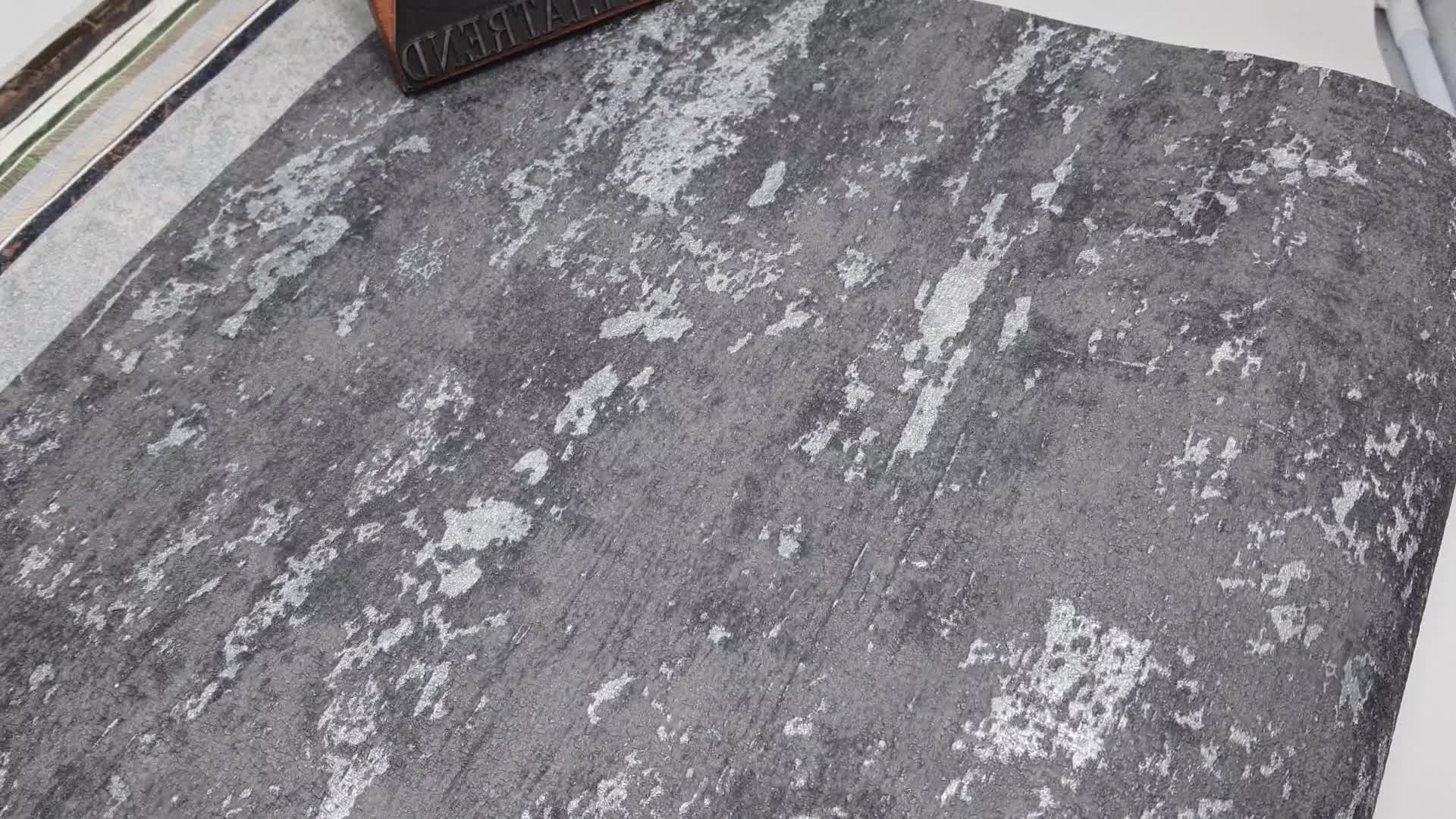 Antik ezüst szürke koptatott fal hatású vlies dekor tapéta