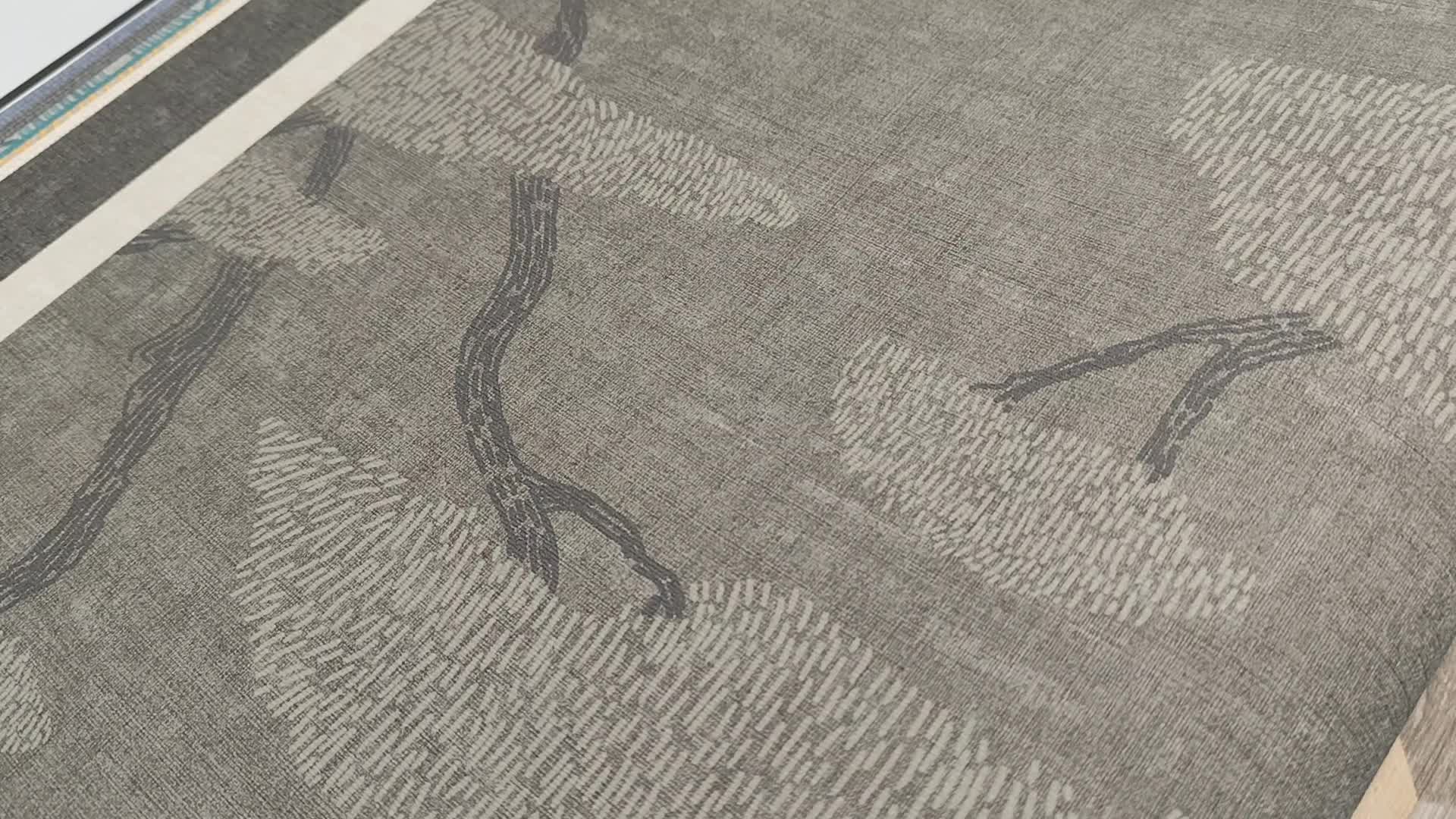 Dekor tapéta barna színben erdei fa mintával keleties stílusban