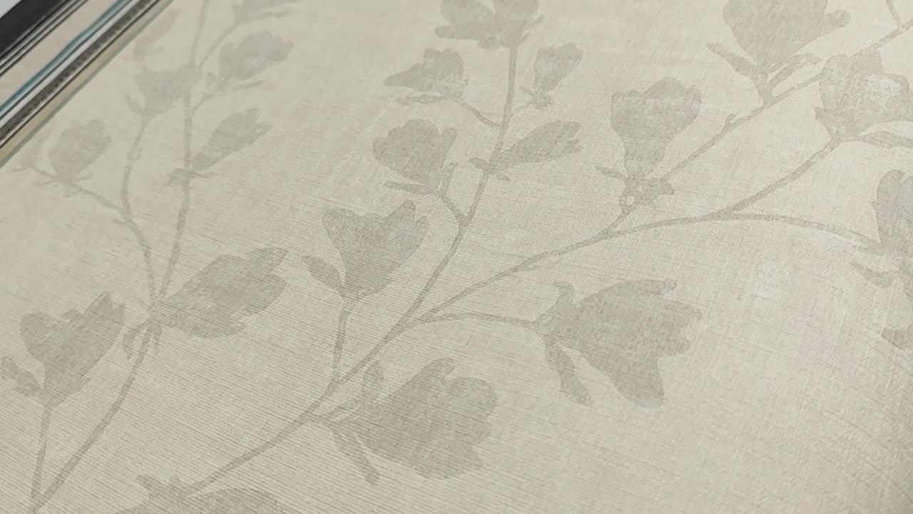 Bézs dekor tapéta levél mintákkal strukturált mosható vinyl