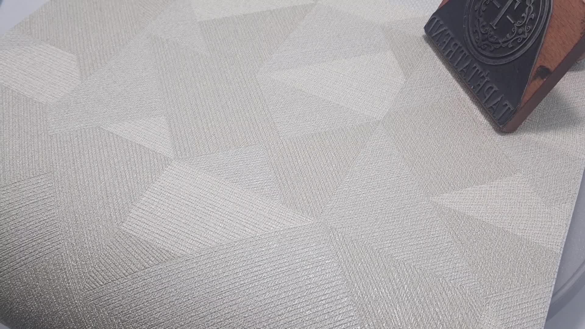 Elegáns geometria mintás olasz tapéta szürke beige színben