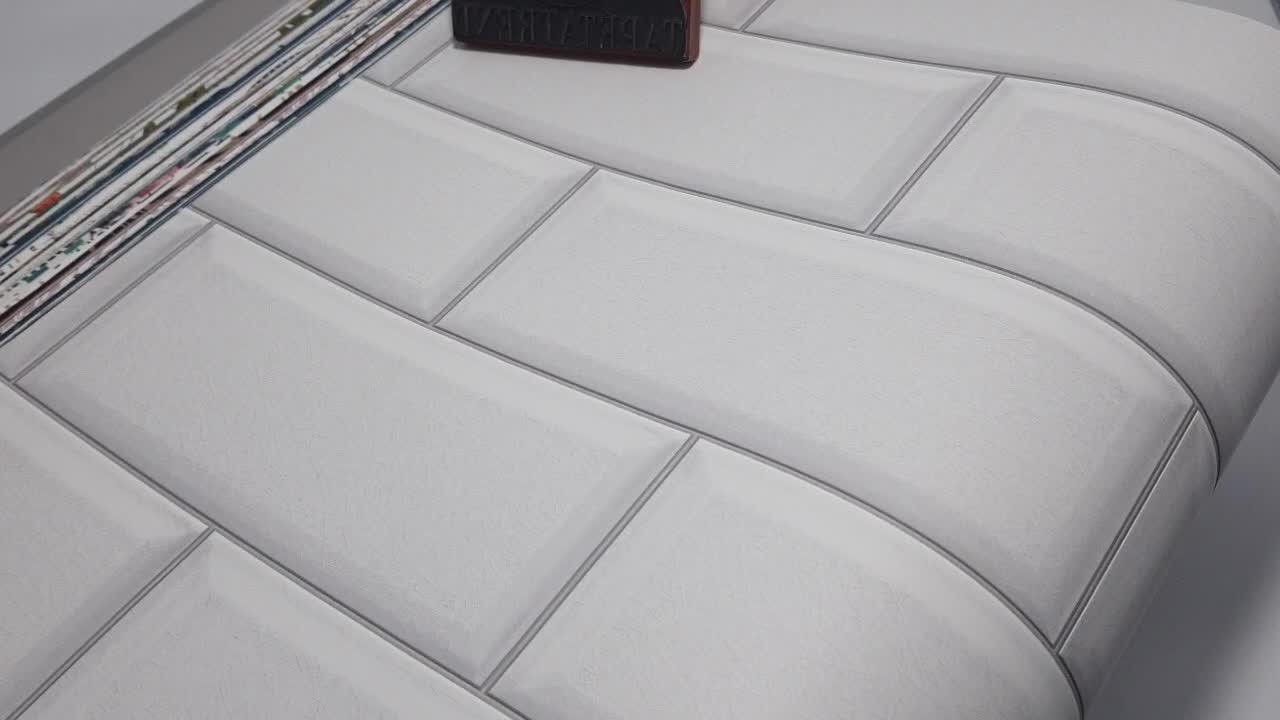 Fehér metro csempe mintás vlies design tapéta