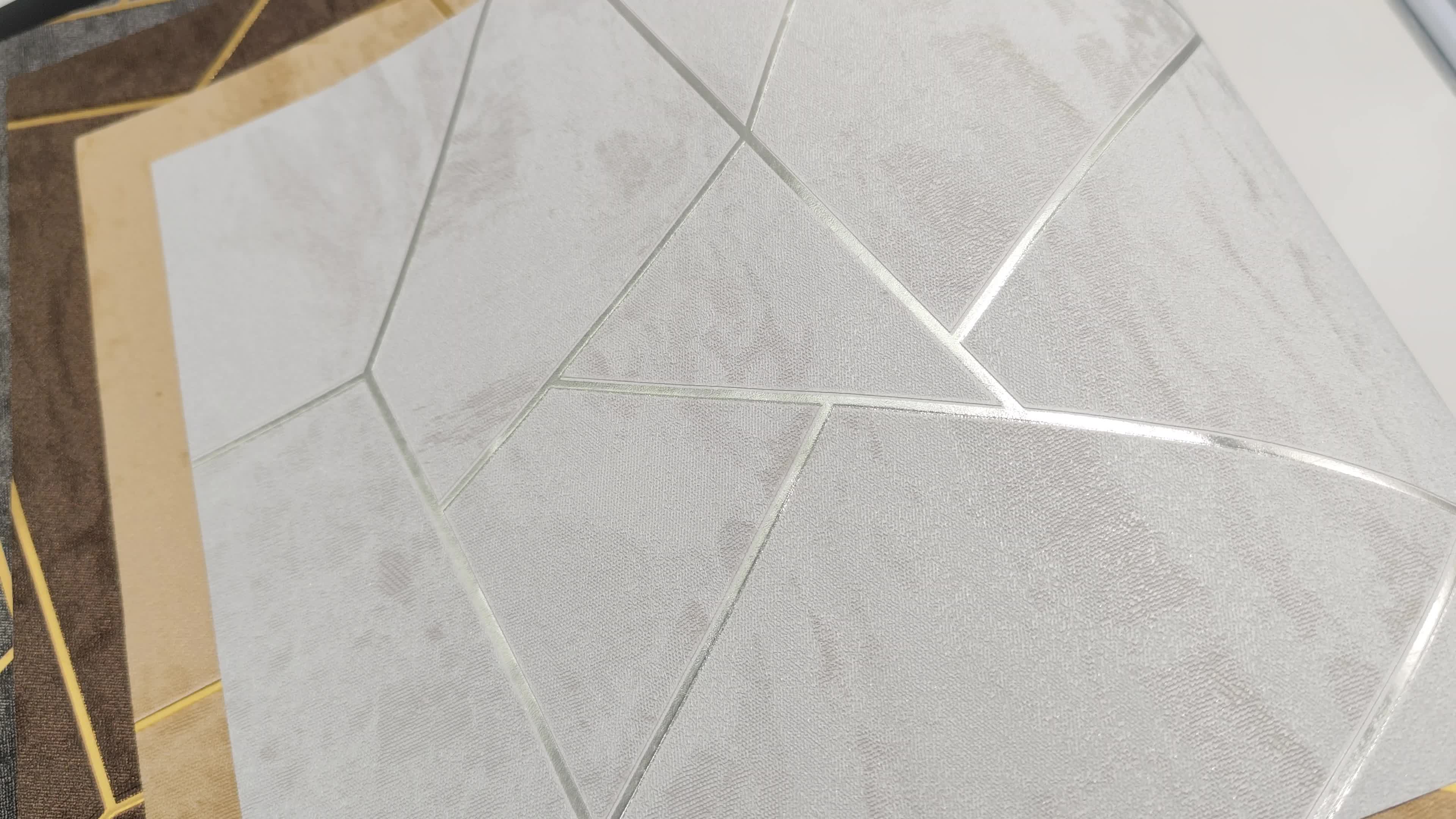 Szürke ezüst metál geometrikus mintás modern design tapéta