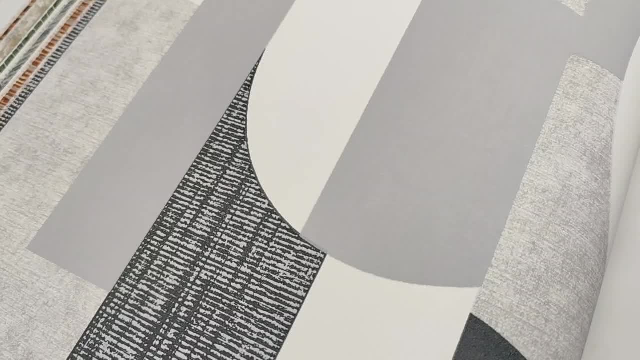 Szürke geometriai mintás vlies design tapéta
