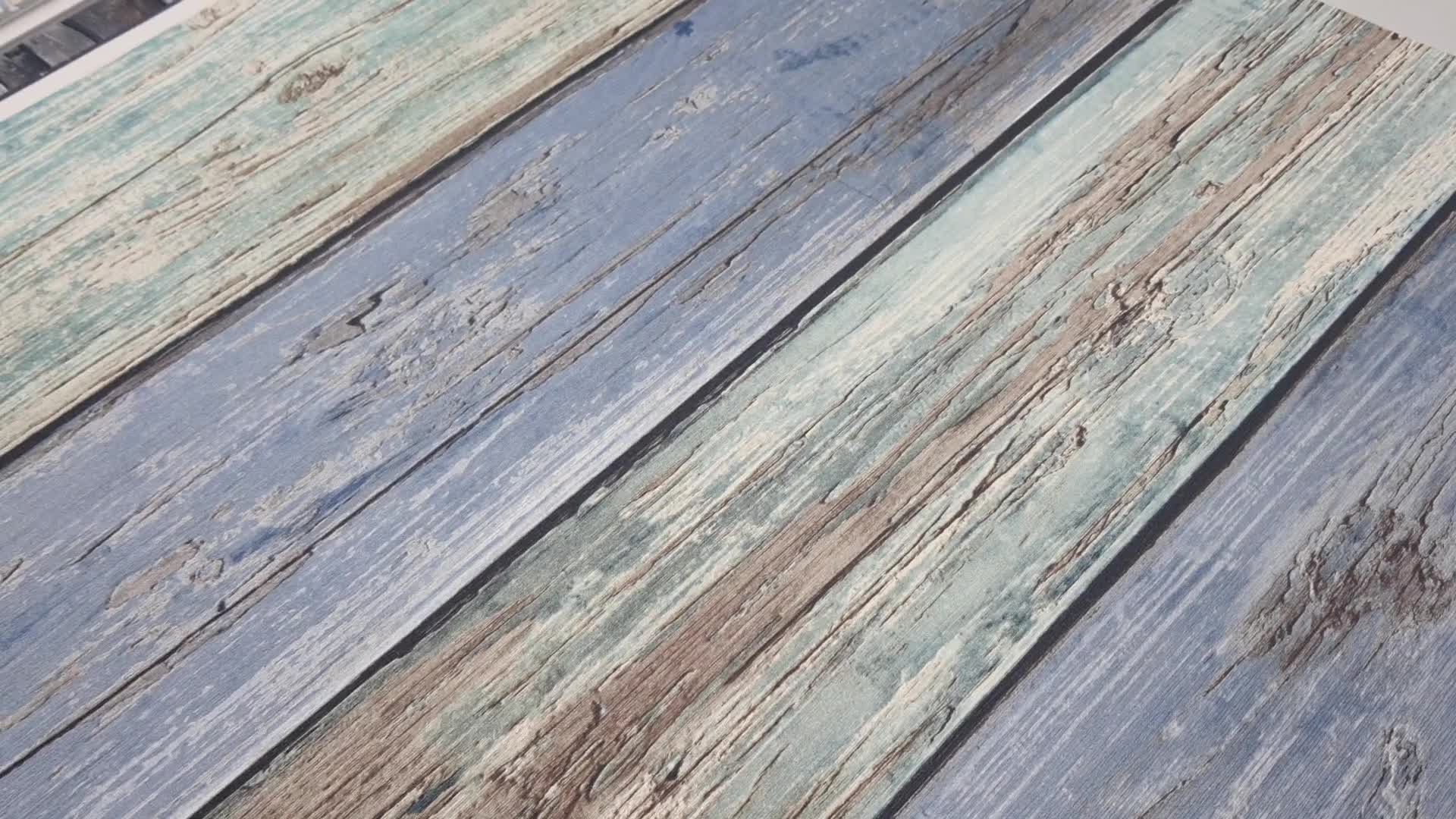 Kék deszka mintás vlies design tapéta mosható