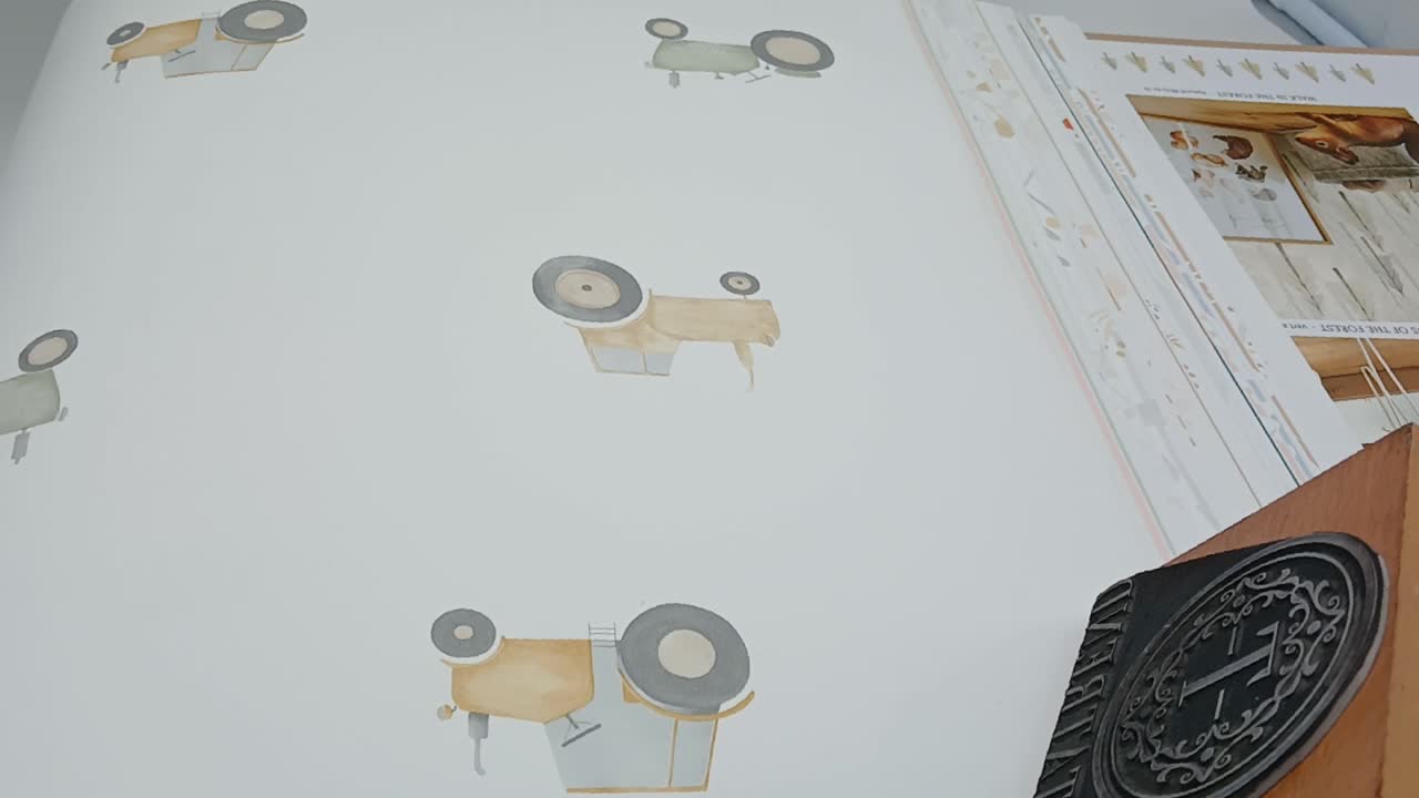 Traktor mintás design gyerek tapéta