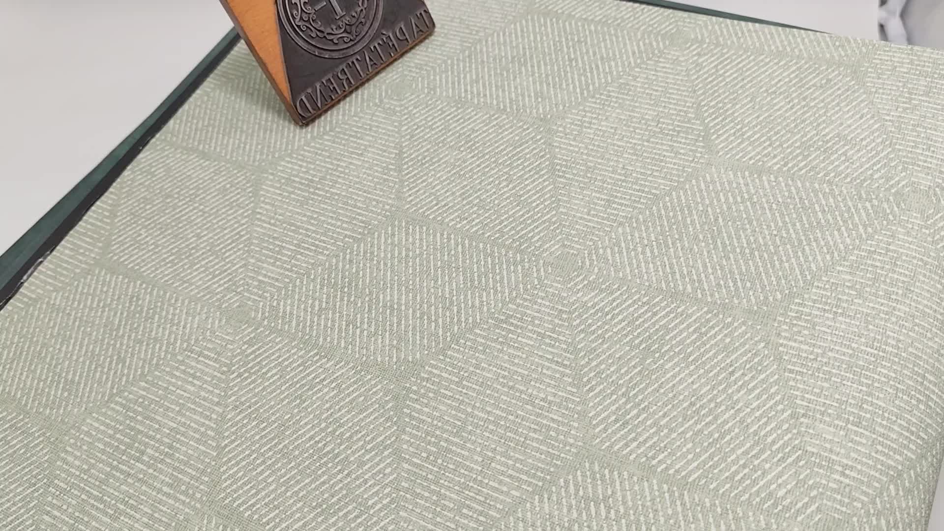 Zöld dekor tapéta kocka geometrikus mintával mosható vinyl