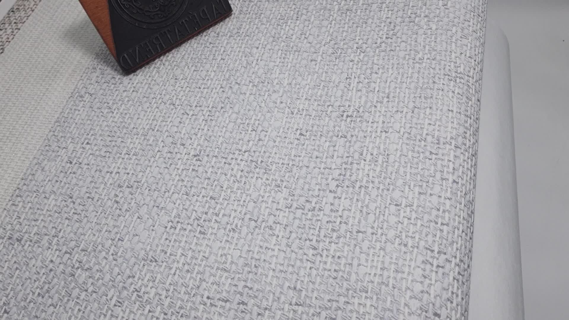 Szürke dekor tapéta textilhatású mintával